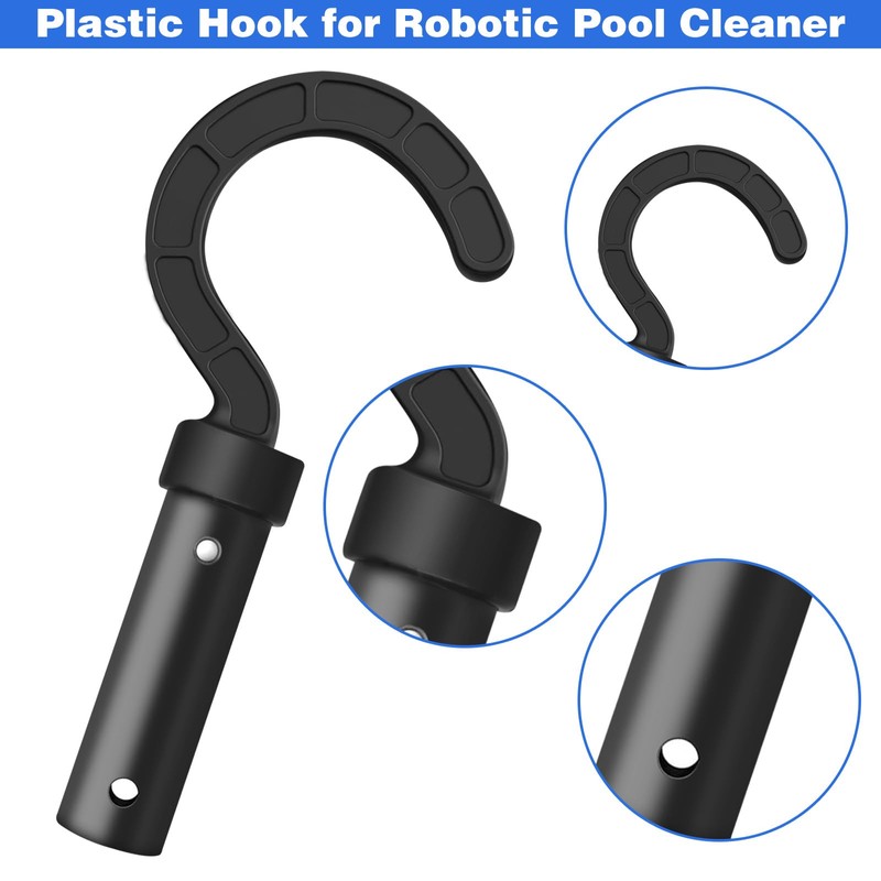HINGTAI Pool Retriever Hook for Robotic Pool Cleaner Accessories, Black