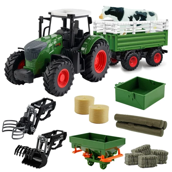 Peagprav Tractor Set Toys Tractor with Trailer -16.5 Inches -