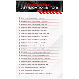 R1 Concepts Rear Brakes and Rotors| Hardware Included| Rear Ceramic Brake Pads and Rotors Kit| Fits 2016-2024 Honda Civic