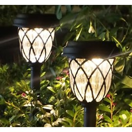 Solar Lights Outdoor Pathway Lights LED Waterproof Acrylic Lamp Head Stainless Steel Stake for Yard Garden Landscape Path Walkway Driveway Patio Lawn, Warm Light