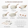Kikcoin 16Pcs Pots and Pans Set Nonstick Ceramic Cookware Sets