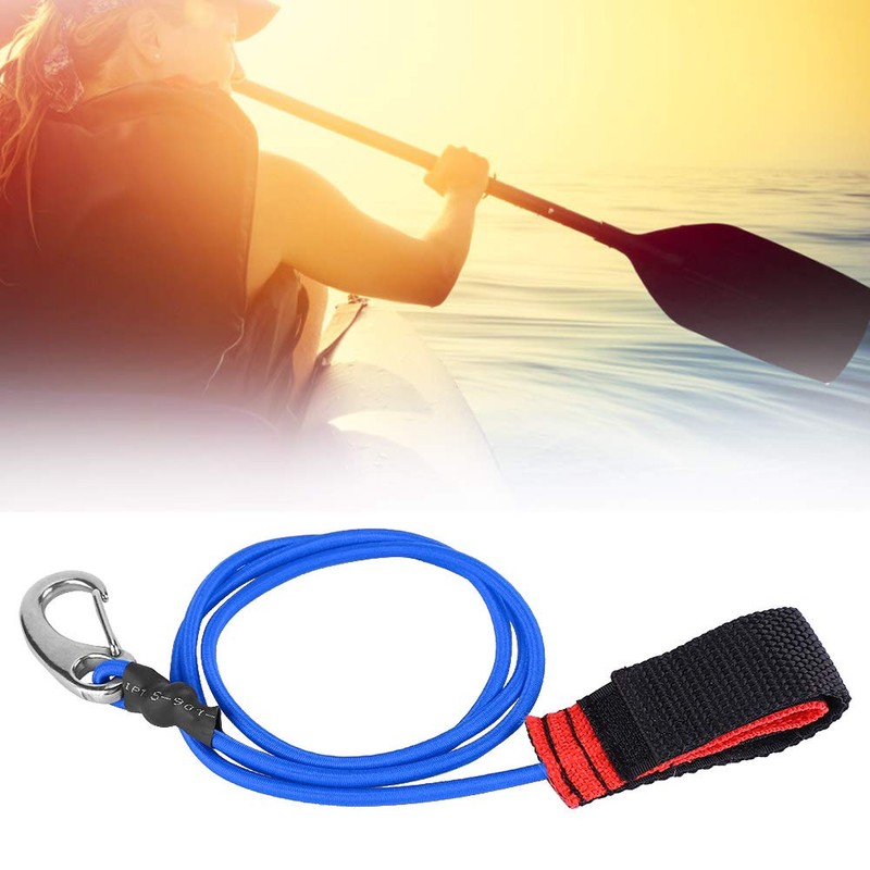 AYNEFY Boating Paddle Leash,kayak leash ylon Paddle Leash Black Elastic