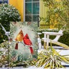Louise Maelys Welcome Winter Garden Flag Cardinal Red Bird Holly