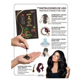 Shampoo Tinte Negro Instantáneo Jengibre Negro 10 Sobres                                                                                              