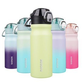 BJPKPK Insulated Water Bottle 18oz Stainless Steel Water Bottles with Straw and Carry Handle Double Wall Metal Thermal Flask,Macaron Green