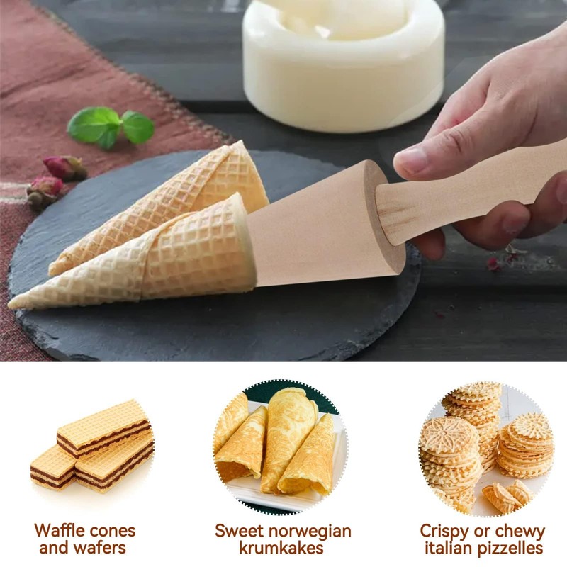 Waffle Cone Roller Ice Mould DIY Tools, Pizza Roller Waffle