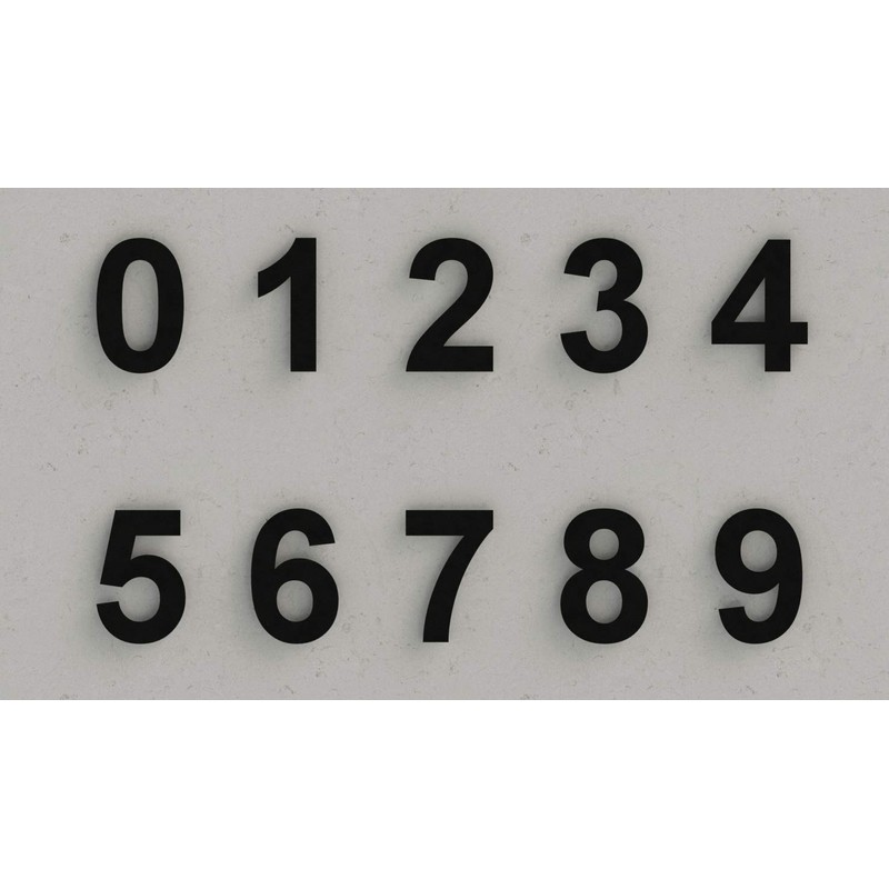 Large Black Brushed Modern House Number -230mm Height - Made