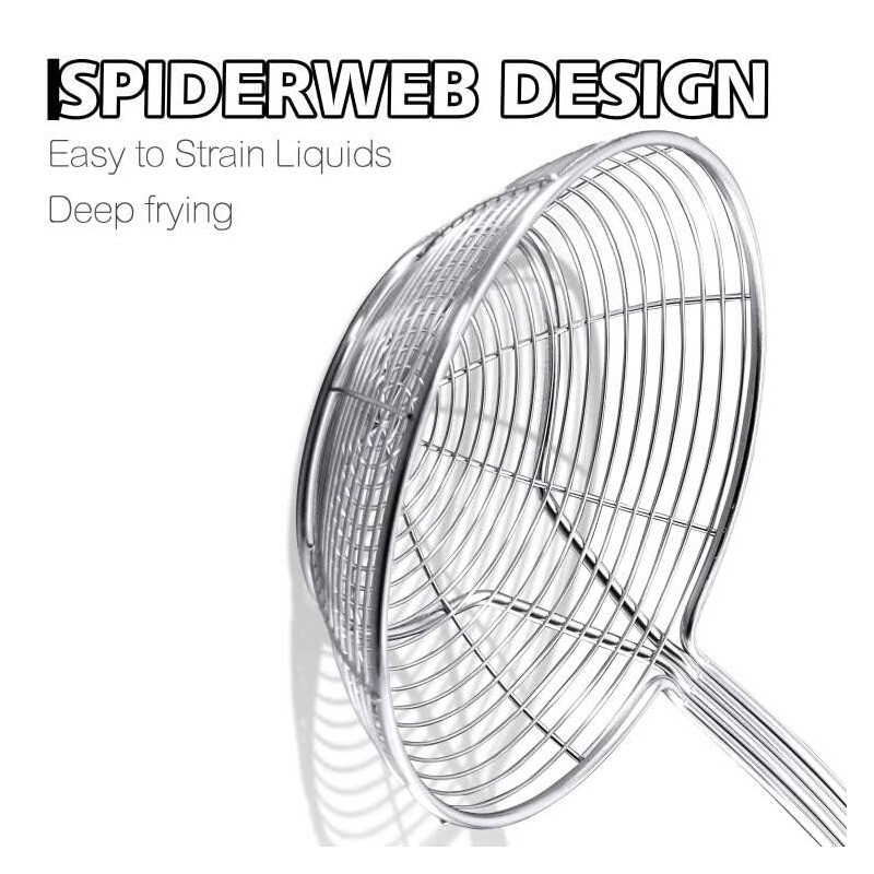 Anaeat Stainless Steel Spider Strainer Skimmer - Solid Kitchen Strainer