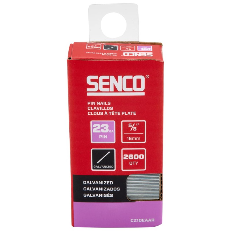 SENCO CZ10EAAR 5/8" 23 Gauge Pin Nails, Galvanized Finish 2,600