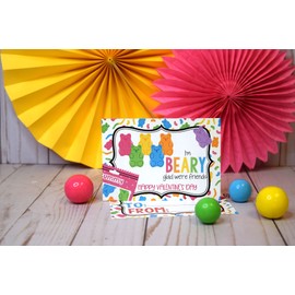 Amanda Creation Valentine Candy Bears Themed Valentine's Day Exchange Cards for Kids to Give to Friends & Classmates, Thirty (30) 3.5" x 5" Fill-In Cards (Without Envelopes)