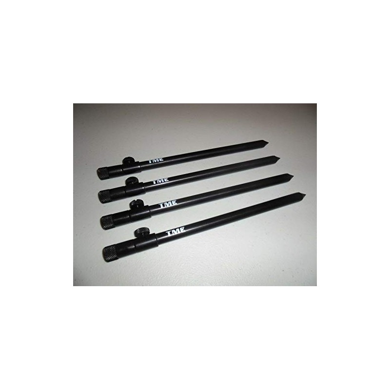 TMC 4 x Aluminium Bank Sticks 25-45 cm's. Rod Rests,
