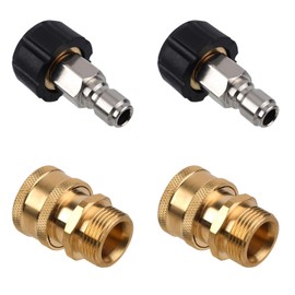 Gosknor 4 x Quick Coupling Pressure Washer Fittings, M22-14 mm to 3/8 Inch Pressure Washer Adapter, Pressure Washer, Swivel Joint, Quick Disconnect Kit for Pressure Washer, Hose Pump