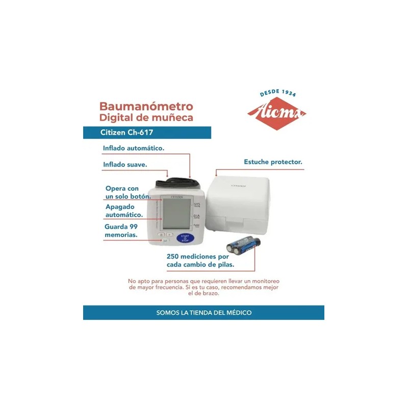 Baumanometro Digital De Muñeca Automático Citizen Ch-617