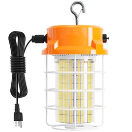 LED Temporary Work Light 120W 18000 Lumens 5000K Daylight Super Bright with Fan Radiator Stainless Steel Guard Construction Lights Sturdy Hook Suitable for workshops, Construction Sites, etc.