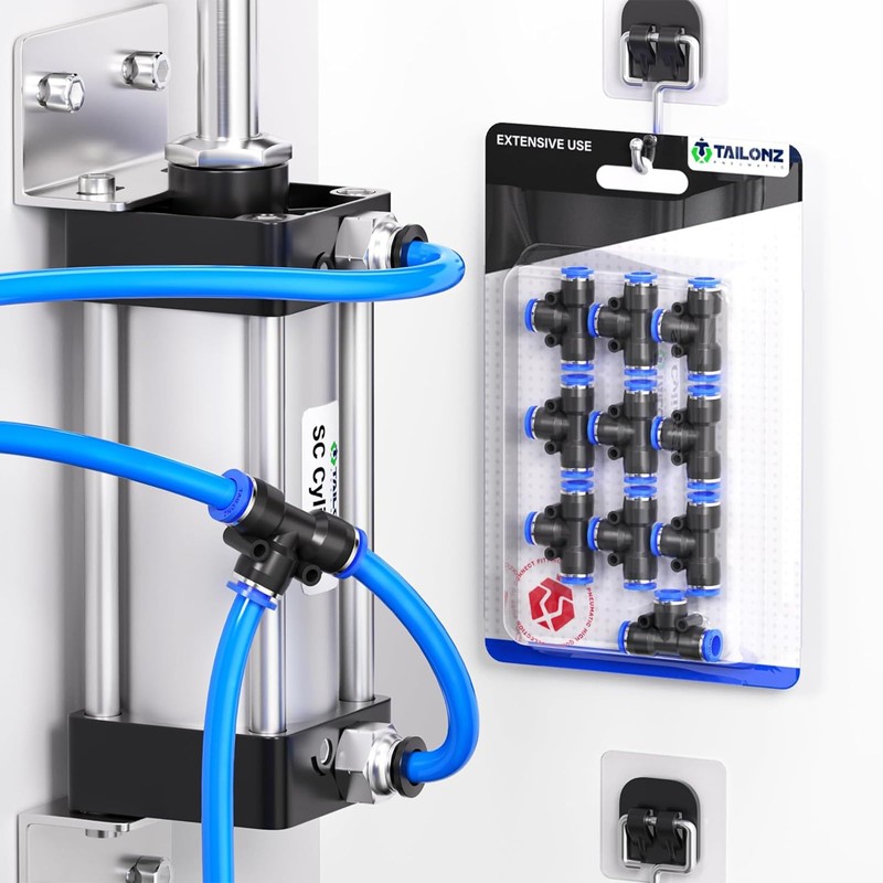 TAILONZ PNEUMATIC 4mm OD Tee Plastic Push to Connect Fittings