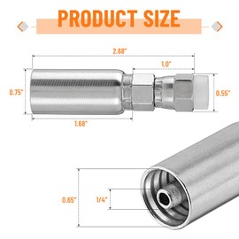 Racewill 12 Pack Hydraulic Hose End Fittings: 1/4" I.D. x 1/4" JIC 37 Female Swivel Crimp Fittings With Protection Cover