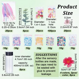 OLYCRAFT 6Pcs Sensory Bottles Kits 400ml Empty Plastic Sensory Bottles with Lids Accessories Round Clear Plastic Water Bottles Reusable Sensory Bottles for Handmade Party DIY Crafts