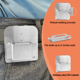 Tape Measure Holder, Cordless Drill Belt Clip Holder, Up to 2" Belt, Tactical Impact Holster for Drills Impacts Driver & Nailers (2PCS-Silver)