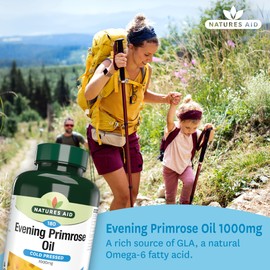 Natures Aid Natures Aid Evening Primrose Oil 1000 mg, Cold Pressed, Omega-6 GLA, 180 Softgel Capsules