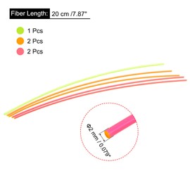 sourcing map Pack of 5 Fibre Optical Rods PMMA for Visor 2 mm x 20 cm Red Green Orange 1 Set