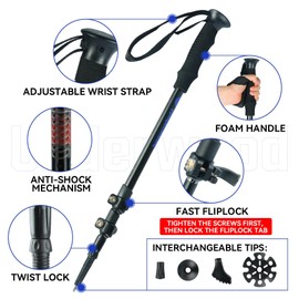 Trekking Poles Collapsible Hiking Poles - 2 Pack Adjustable Aluminum Hiking Sticks, Lightweight Walking Sticks for Women, Men, Seniors, Kids, Walking Poles for Backpacking by Underwood Aggregator