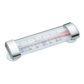 KitchenCraft Fridge Freezer Thermometer with Easy-Read Horizontal Display and Suction Cups, Plastic