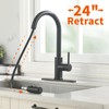 RULIA Matte Black Kitchen Faucet, Black Faucet, Kitchen Sink Faucet,
