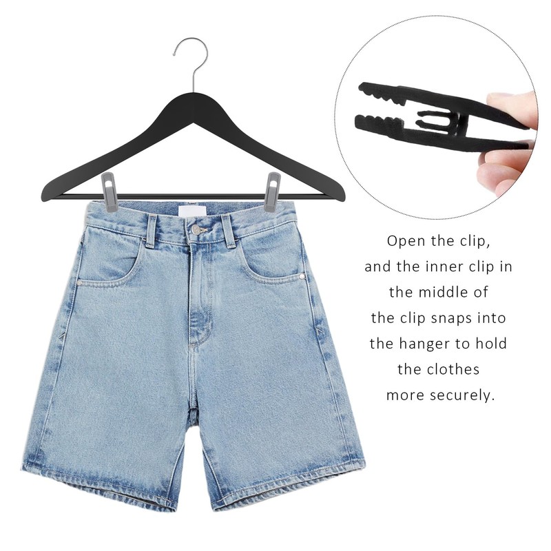 20 Pieces Flocked Clips, 5 Pieces Hanger Connectors, Trouser Clips,
