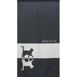 Noren Workshop 93205 Noren Cat Wall Decor, Tapestry, Divider, Blindfold, Half Lot, Cat, Width 33.5 x Length 59.1 inches (85 x 150 cm), Going My Way