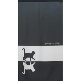 Noren Workshop 93205 Noren Cat Wall Decor, Tapestry, Divider, Blindfold, Half Lot, Cat, Width 33.5 x Length 59.1 inches (85 x 150 cm), Going My Way