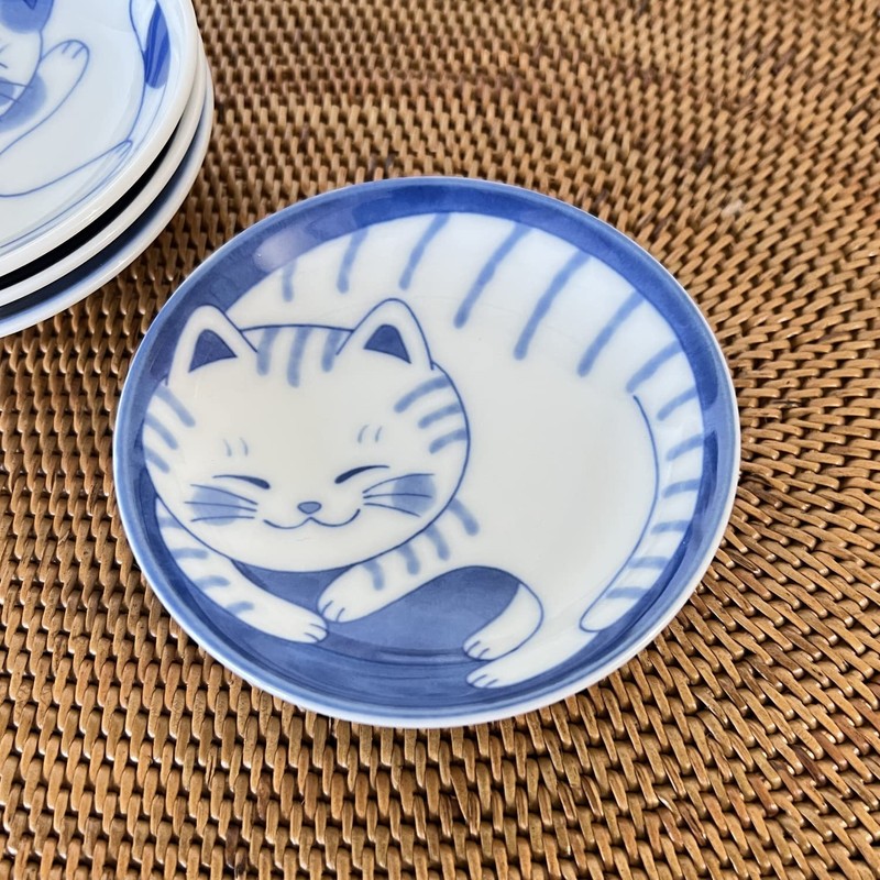 Fukubeya Mino Ware Nekogura Small Plate, 3.9 inches (10 cm)