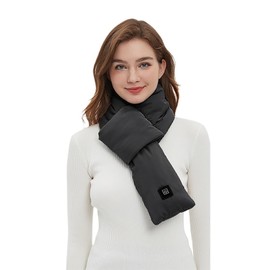 OhMill Winter Smart Heating Scarf USB Charging Scarves Cotton Infilling Neck Warmer Tube 3 Modes Electric Heated Thermal Neck Wrap Pad for Women Men, Black