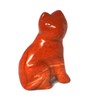Roter Jaspis Katze, Edelstein Tiergravur Katze 5 cm, Steintier Jaspis