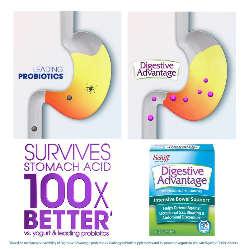 TABL Digestive Advantage Intensive Bowel Support Probiotics Supplement, 96 Count