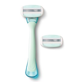 Dorco EVE3 Razors for Women for Extra Smooth Shaving (1 Razor Handle, 2 Pcs Razor Blade Refills), 3 Curved Blades with Flexible Moisture Bar, Womens Razors for Shaving with Aloe Vera Moisture Bar, Interchangeable Cartridge for Sensitive Skin, Mothers Day Gift