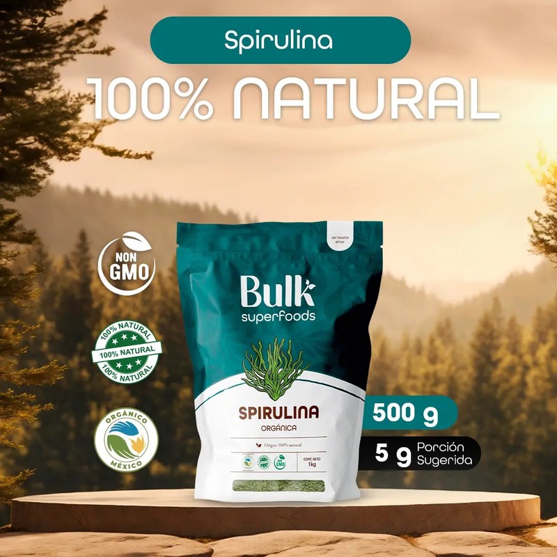 Spirulina Orgánica En Polvo 500g Natural Premium Espirulina