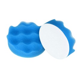 HARFINGTON 2pcs Buffing Sponge Pads 3" Polishing Wheel Waffle Finishing Grip Pad Car Buffer Polisher with Hook and Loop Back for Car Detailing Polishing Waxing, Blue
