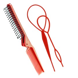 PACKOVE 8pcs Folding Hair Comb Boys and Girls Portable Hair Braiding Tools Includes Comb and Spray Bottle for Easy Diy Styling