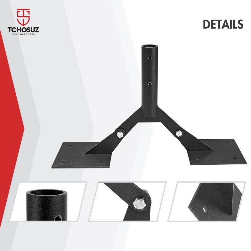 TCHOSUZ Adjustable Aluminum Weathervane Roof Mount, Black Weather Vanes Mount