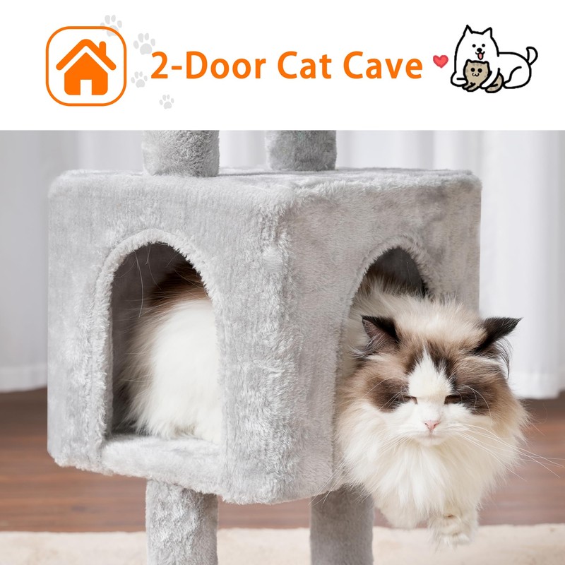 Heybly Cat Tree, 39.4 Inches Tower Condo with Scratching Post,