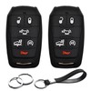 INFIPAR 2pcs Compatible with RAM 1500 6 Buttons Black Key
