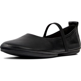 Camper Right Leather Ballerina Flats for Women - Ultra-Comfortable Mary Jane Women’s Shoes with Soft EVA Footbeds and Flexible Rubber Outsoles, Black 002-40 EU / 9 US