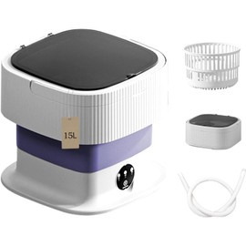 Glimmergaze Collapsible 16L Portable Mini Washer & Dryer with Spin, 3 Modes for Underwear, Baby Clothes, Apartments