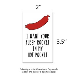 SHIEL-EVEN DLM080-LOVE CARD-14 pcs 14 Pcs Funny Mini Love Notes Cards Anniversary Cards with Envelopes, for Valentines Day Him Her Husband Wife Boyfriend Girlfriend, Lunch Box Notes Card (DLM080)