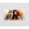 Twisted R Design Native American Girl and Wolf Aluminum Front