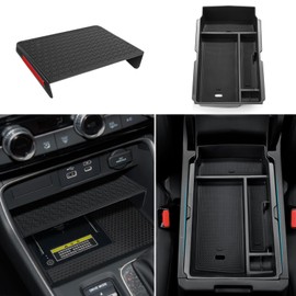 CKE 2pcs Compatible with Honda CRV 2025 2024 2023 Car Center Console Box Organizer Armrest Storage Box Tray Insert Compatible with Honda CR-V Accessories