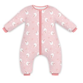 Toddler Sleep Sack,Winter Long Sleeve Sleep Sack 2.5Tog, Toddler Sleep Sack with Feet, Baby Sleep Bag Winter, Wearable Blanket with Legs for Early Walkers(Pink Bunny,9M-2T)