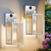 2 Pack Silver Motion Sensor Outdoor Light Fixtures Wall Mount,