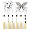 GETHPEN Micro Fineliner Set, 6 Pack Black Micro Fine Point