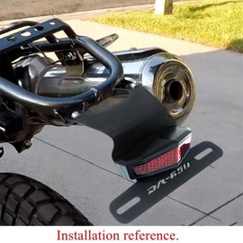 WEIXINRACING License Plate Holder Rear Fender Eliminator Tail Tidy LED Integrated Tail Brake Light Indicator Turn Signal Blinker Kit Compatible with DR650 DR650S DR650SE 1996-2024 (Red)